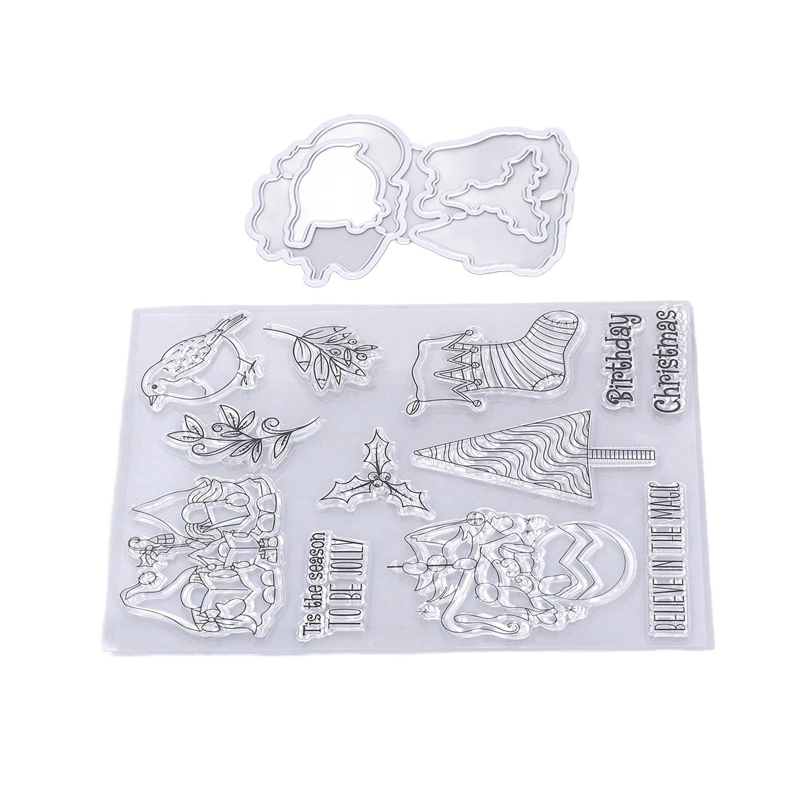 Clear Stamp Christmas Style Safe Material Easy Operation Reusable Transparent Stamp for Photo Card Envelope
