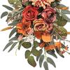 2x Silk Flowers Handmade Green Leaves Centerpiece Garland Floral Backdrop for Front Door Ceremony Reception Wedding Car Home