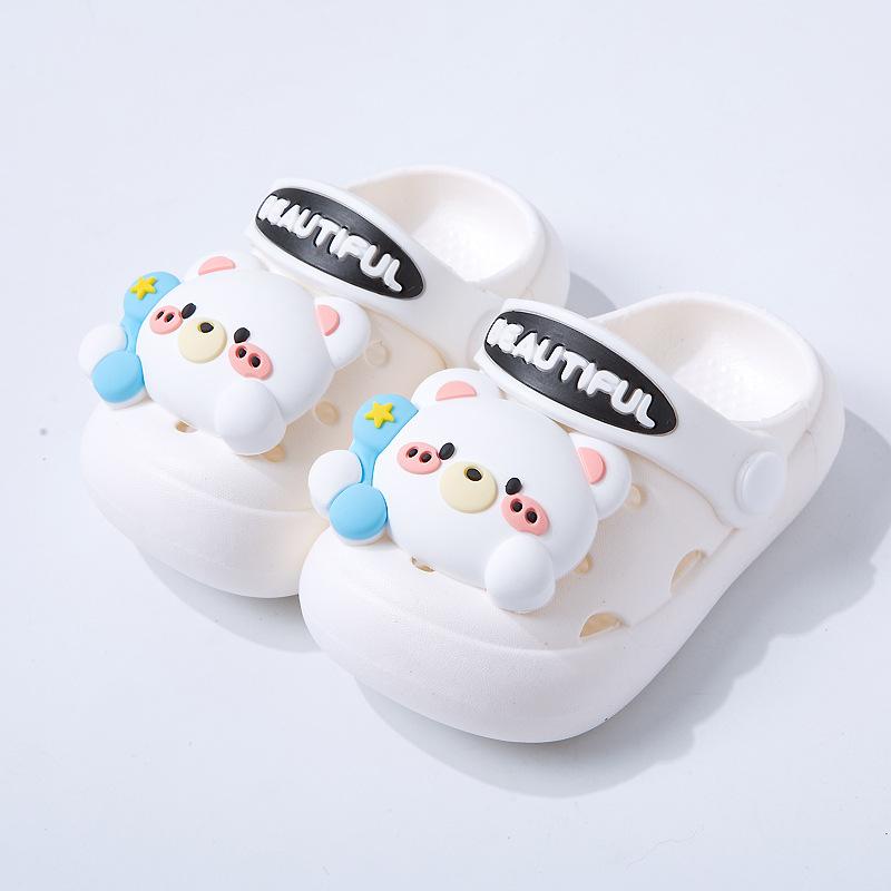 Cute cartoon soft-soled non-slip clogs for summer, baby and children's slippers, boys' and girls' closed-toe sandals