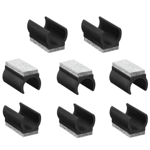 DERCHIA U-Shaped Chair Feet Tips, Set of 8, 25mm Diameter, Felt Pads, Rectangular, Non-Slip Furniture Leg Protectors, Anti-Slip and Noise-Reducing, fo