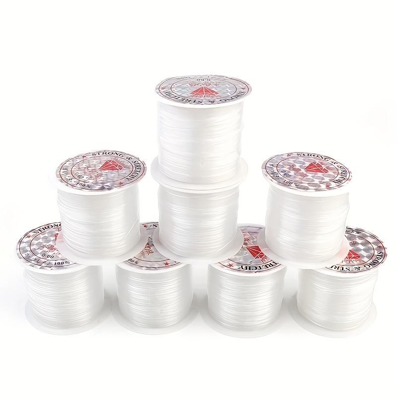 Non-elastic One Pack of 0.2-0.8mm Beaded Transparent Fishing Line Ultra-fine Crystal Thread Braided Handmade Beaded Winding Braided Ring Fish