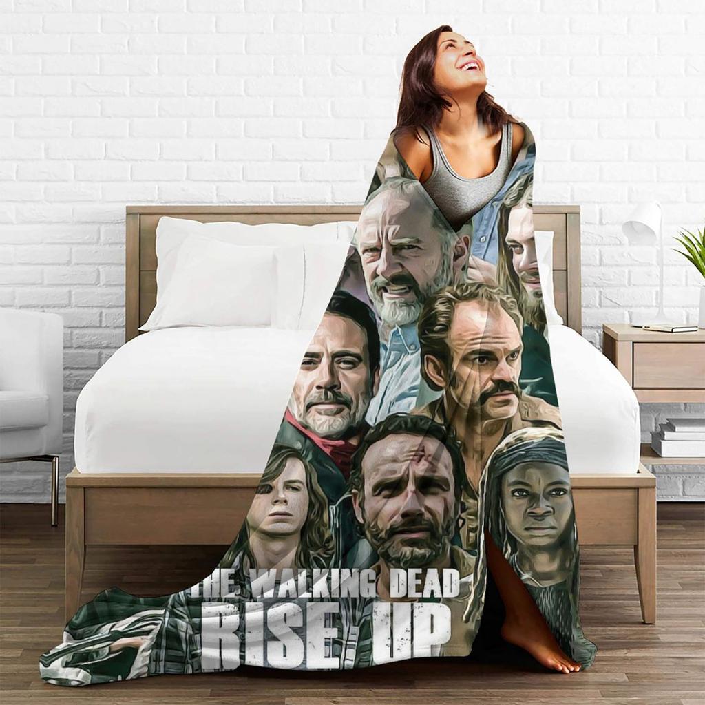 The Walking Dead Horror Movie Blanket Fleece Violence Rick Grimes Daryl Dixon Soft Throw Blankets for Bedroom Sofa Bedroom Quilt