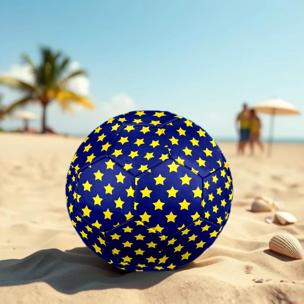 Star Pattern Indoor Size 5 Soccer Ball Colorful Machine Stitched PVC Competition Ready Durable High-Bounce