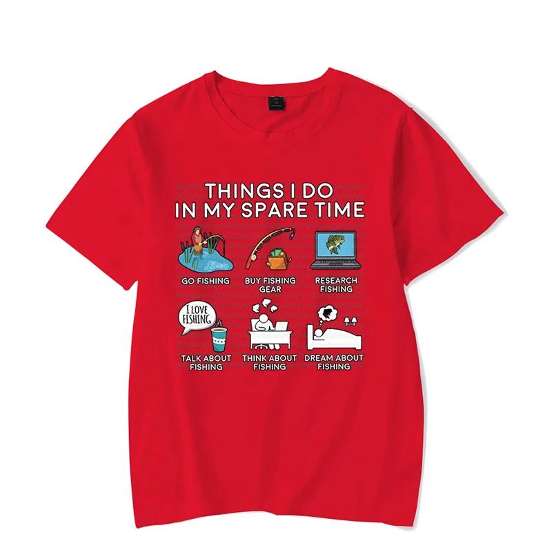 Fishing Things I Do in My Spare Time Shirt Fish Graphic Clothes Unisex Unisex Tshirts Classic T Shirts Tee Tshirts Homme Clothing
