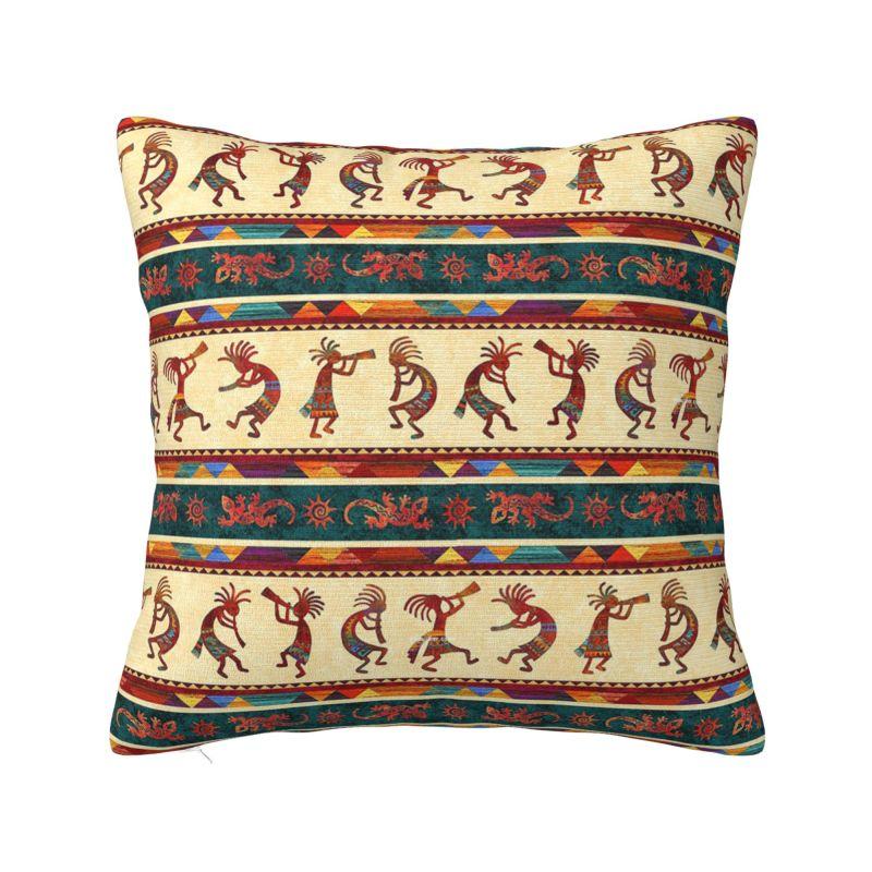 Afrikanische Stammes-Native American Kokopelli Kissenbezug xcm Samt Kissenhülle für Sofa Quadratischer Kissenbezug Heimdekoration