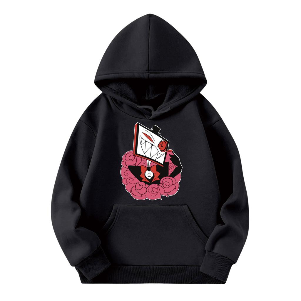 Child Fashion Lightweight Long Sleeve Pullover With Pockets  Print Hoodie