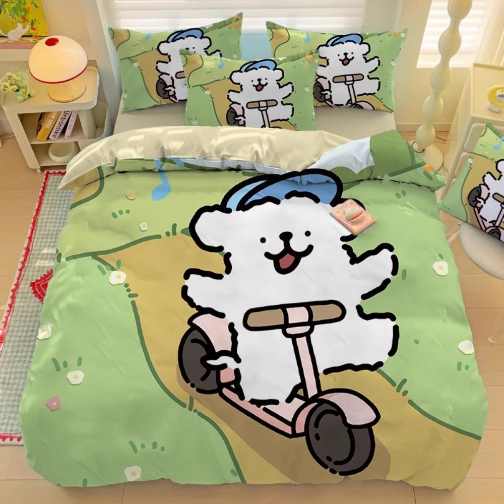 

Милый комплект постельного белья: пододеяльник, наволочка, украшение спальни для мальчика/девочки, детский подарок, односпальный, двуспальный, большой размер, пододеяльник на молнии 90x200cm