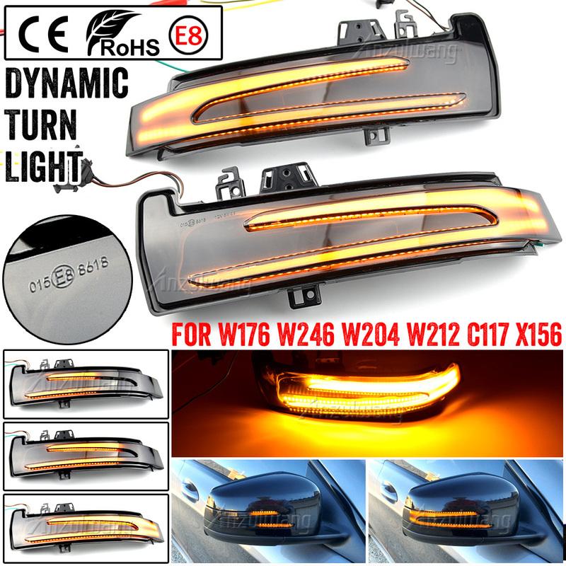 2 Stück Dynamische LED-Blinkerleuchte Spiegelanzeige Blinker für Mercedes Benz W176 W246 W204 W212 C117 X156 C204 X117