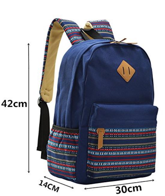 iSmile Backpack, Men's and Women's, Outdoor Canvas, Perfect for Commuting, School, and Casual Use, Blue