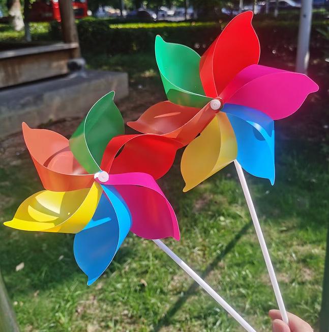 Handmade Colorful Seven-Color Rotating Pinwheel: Outdoor Prop and Toy