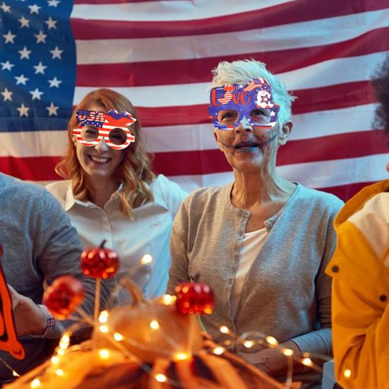 1/12 Pcs American Flag Glasses Memorial Day Patriotic Party Star And Stripes Glasses for 4th of July Celebration USA Veterans Day Decoration