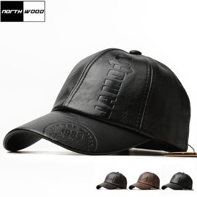 Prémiová baseballová čepice z umělé kůže pro muže Nastavitelná venkovní sportovní snapback čepice z PU kůže pro podzim zimu Trucker čepice