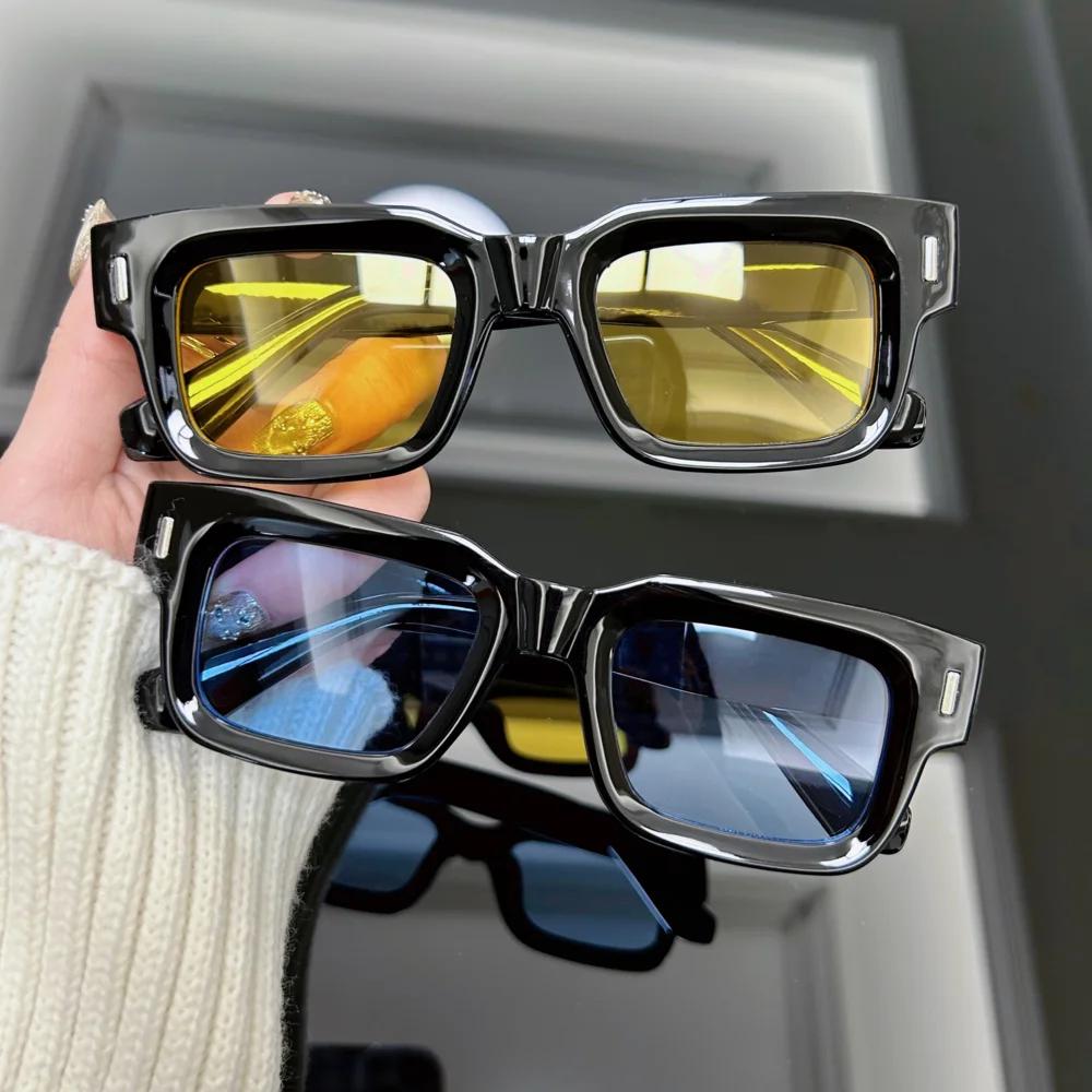 New Fashion Square Sunglasses Men Women Luxury Sun Glasses Male Female Brand Designer Candy Color Mirror Vintage