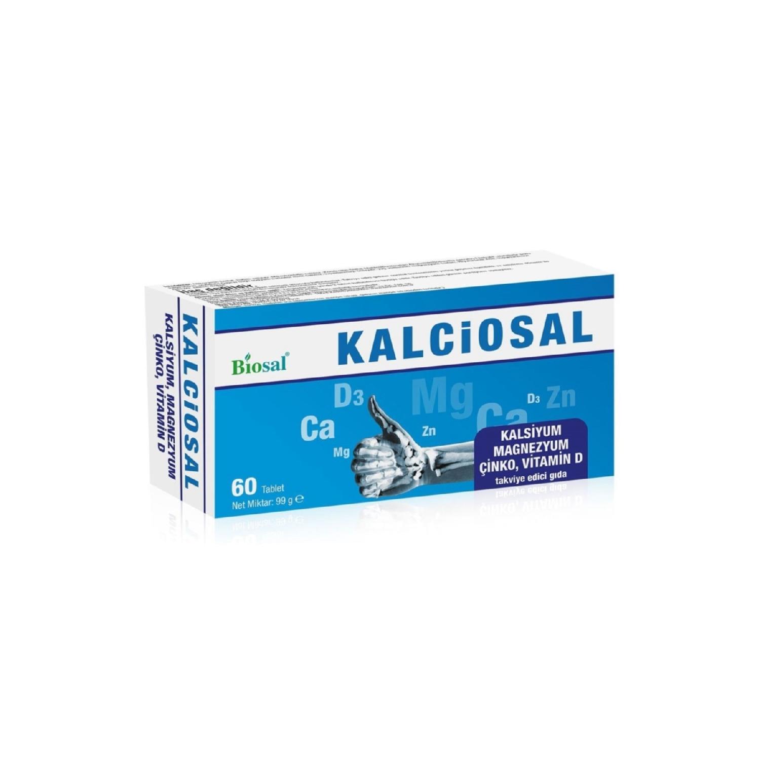 

Calcium Magnesium Zinc Vitamin D 60 Tablets Kalciosal