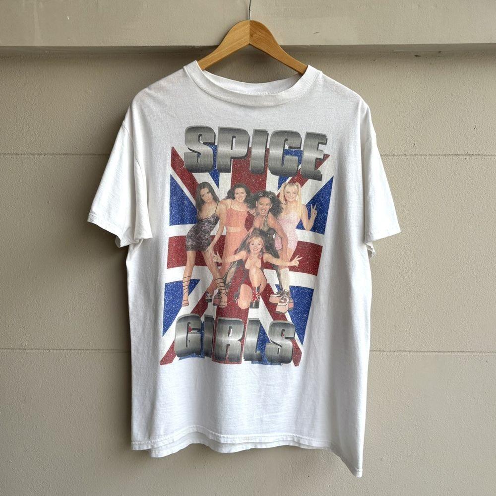 Vintage 1998 Spice Girls Work Tour USA White Short Sleeve Unisex Tshirt KH15847 Unisex T-Shirt M