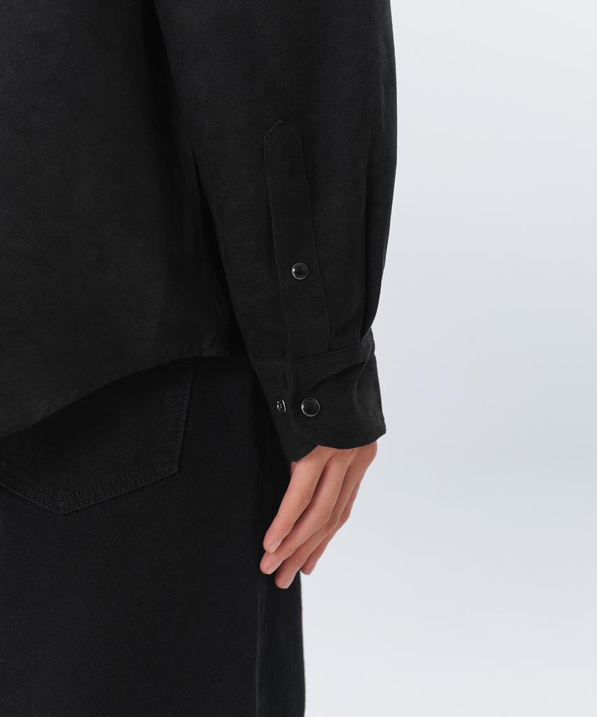 MUSINSA STANDARD Synthetic Suede Western Shirt [Black]