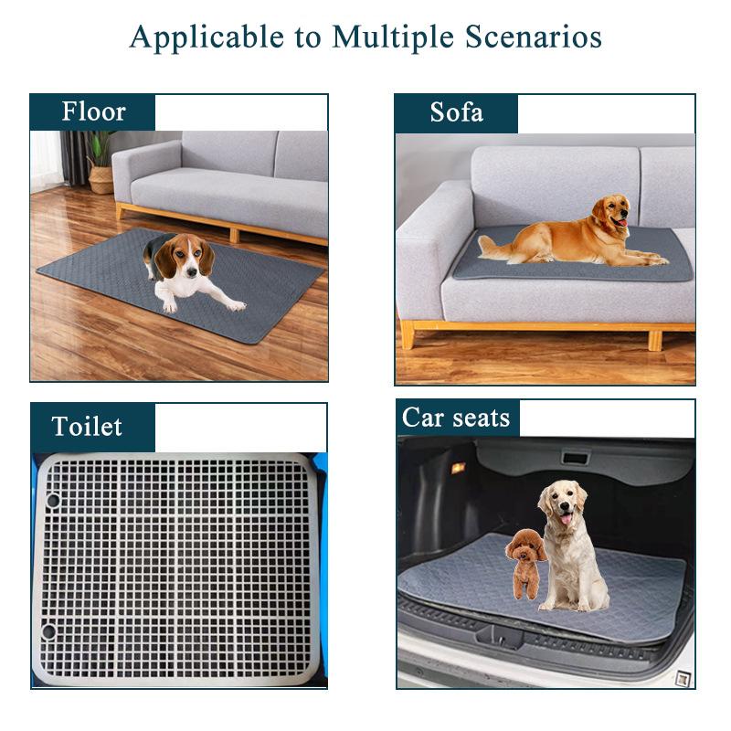 Reusable Pet Diaper Mat Dog Mat Washable Dog Pee Pad Puppy Training Pad Urine Absorbent Mat for Car Seat Floor Sofa Pet Supplies