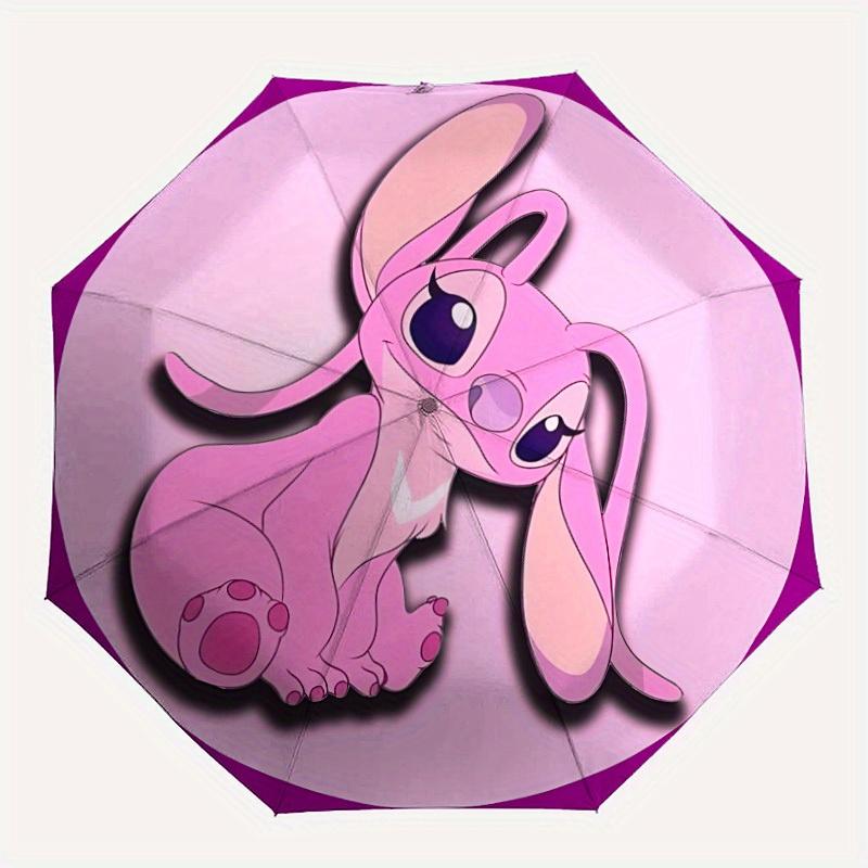 

1pc Pink Stitch Automatic Folding Umbrella:Portable Folding design, Lightweight for Women/Men.Automatic Umbrella for Everyday
