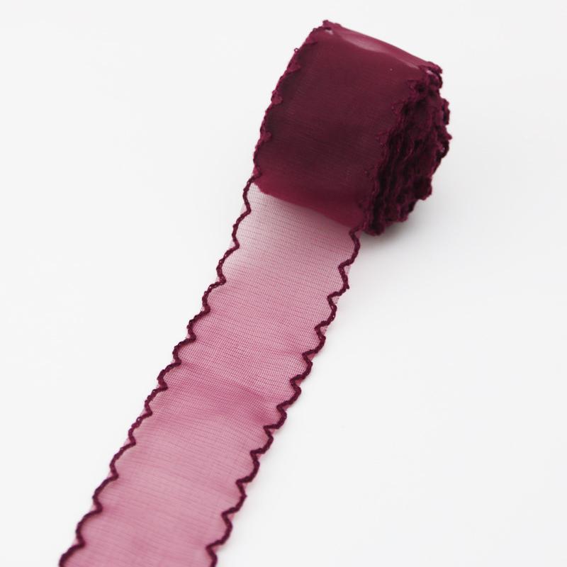 40mm Wave Silk Organza ribbon Bow material for hair ornament gift wrapping decoration lace ribbons