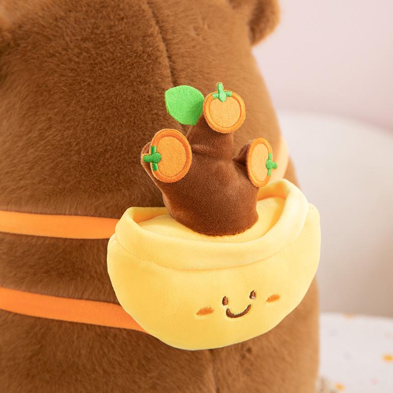 Új hátizsák szerencsefa koi kapibara plüss baba szakács kenyér kapibara baba újévi baba