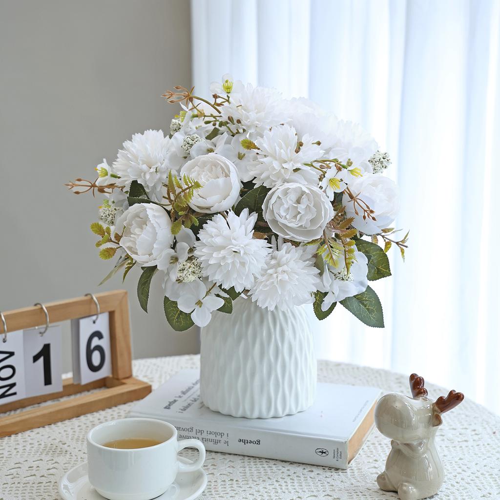 1PC Artificial Flowers Silk Ball Chrysanthemum Rose Home Room Wedding Bridal Bouquet Decor Valentine'day Outdoor Yard Garden Diy