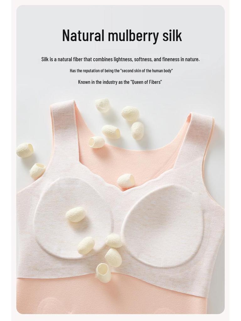 New Style Cashmere Silk Warm Underwear Set with Chest Pad for Middle School Girls: Autumn/Winter