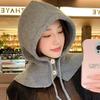 Korean Fashion Knit Balaclava: Warm, Ear-Protecting Hat & Scarf for Couples