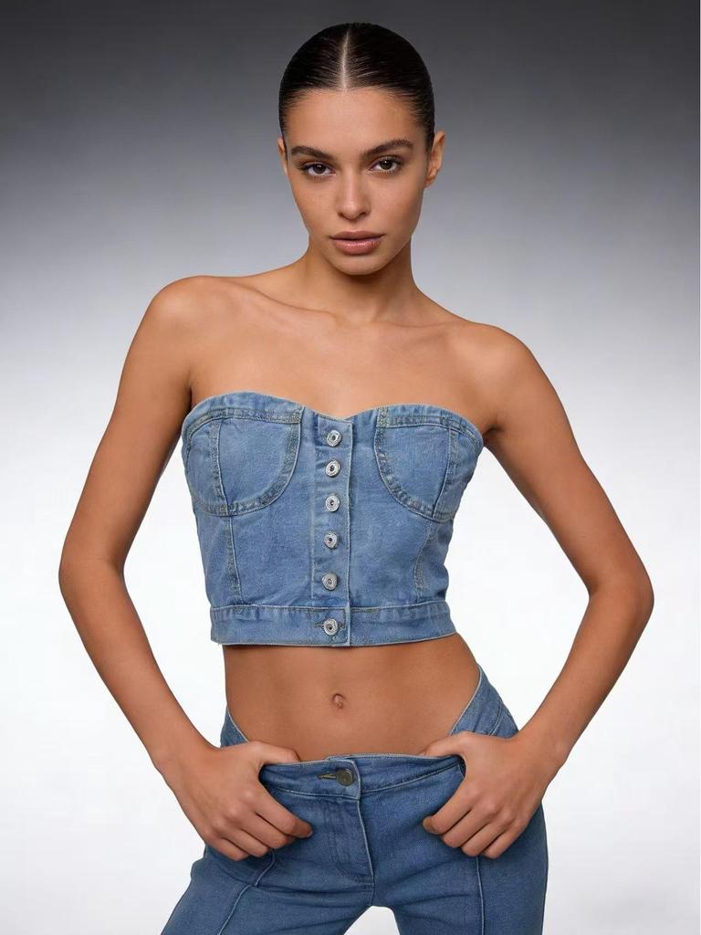 Women's Stylish Slim-Fit Waist-Cinching Sexy Denim Vest