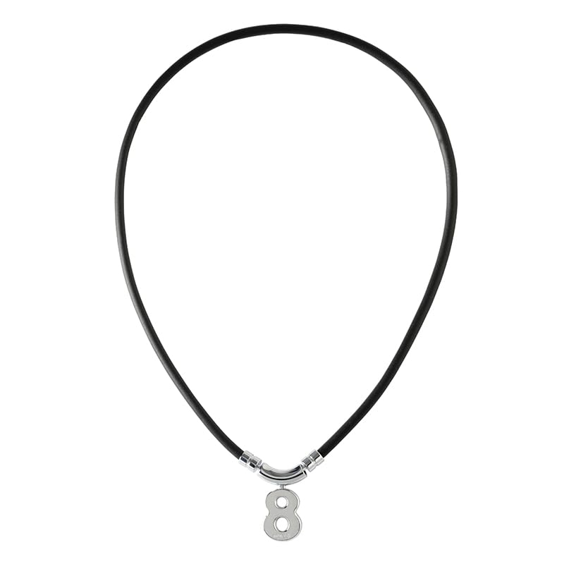BANDEL muta Healthcare Necklace Eight Magnetic Necklace Black x (52cm, Silver)