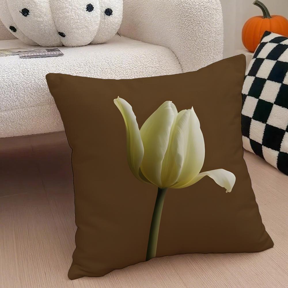 Still life with colorful flowers Cushion Cover Throw Pillow Cover Hidden Button Durable Polyester Chair Cushion