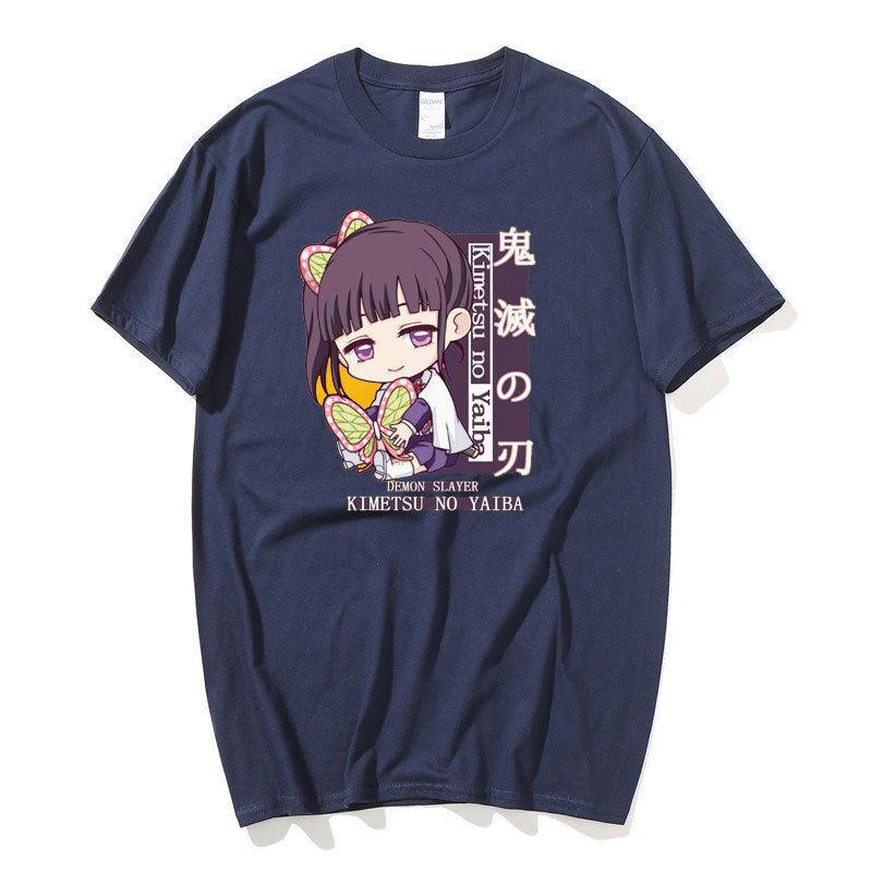 Anime Demon Slayer Kimetsu No Yaiba Harajuku T-Shirt Kawaii Tsuyuri Kanawo Cartoon bedrucktes lässiges Sommer-T-Shirt Manga T-Shirts Unisex Streetwear
