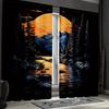 2pcs Vintage Mountain Sunset Curtains   Nature Theme Oil Painting Window Drapes for Room Decor
