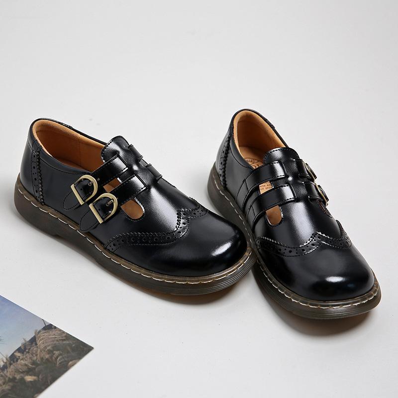 

Женские повседневные лоферы на плоской подошве, женские модные винтажные британские кожаные лоферы-оксфорды, модные дизайнерские кожаные туфли без застежек 36 чёрный