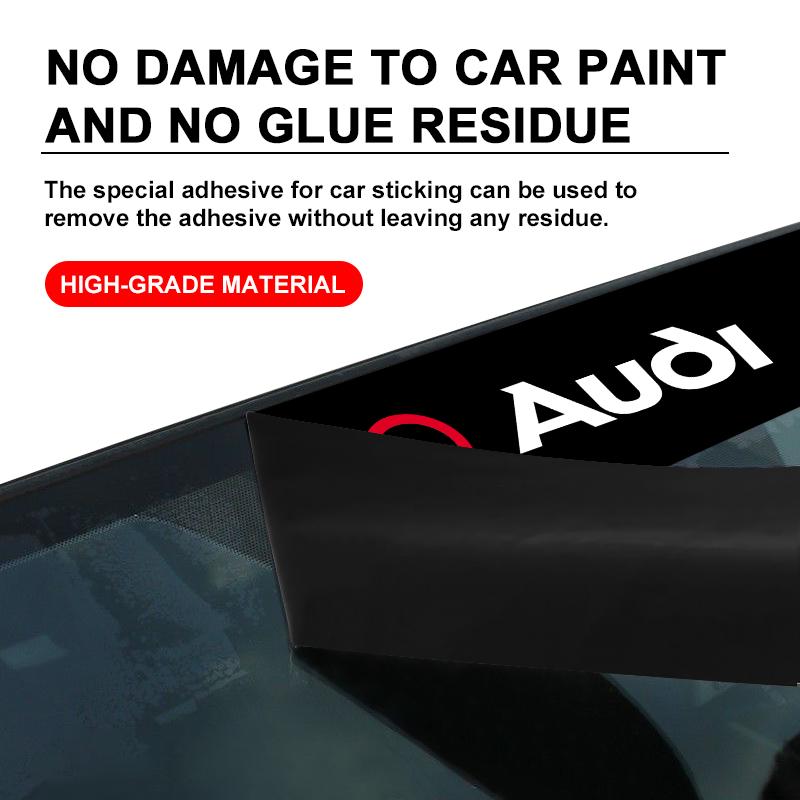 1Pcs Car Front Windshield Emblem Stickers Front and Rear Decorative For Audi S8 TT A4L A6L RS3 RS4 RS5 RS6 C6 S3 S4 S5 S6 S8 A7 A8 A3 A4 A5 Q3 Q5 Q7