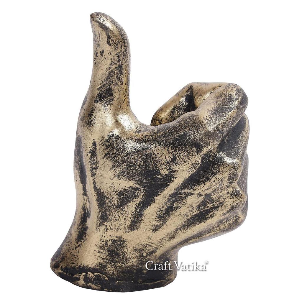 Resin Thumbs Up Sign Gesture Showpiece (5.5x1.5x1.5 inch)