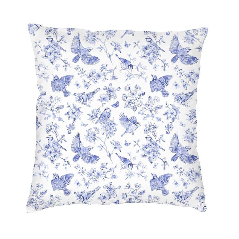Red And White Toile De Jouy Cushion Covers Sofa Home Decor Square Throw Pillow Cover 45x45cm