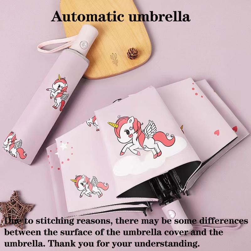 Cute Unicorn Umbrella sunshade Wind and rain resistance Fashionable folding automatic umbrella Travel carrying umbrella gift