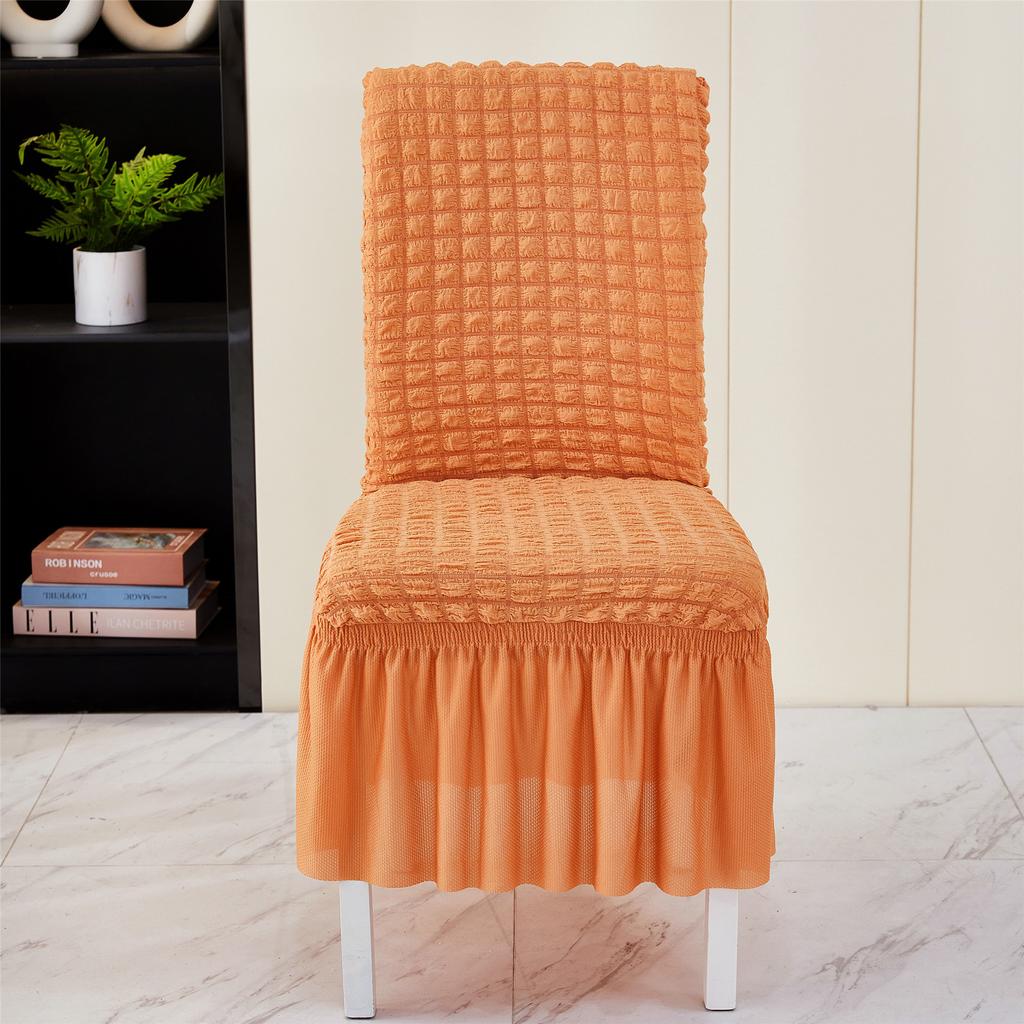 2pcs Chair Covers, Universal Stretch Dining Room Chair Covers With Skirt, Removable Parsons Chair Slipcover For Kitchen Wedding Party Banquet