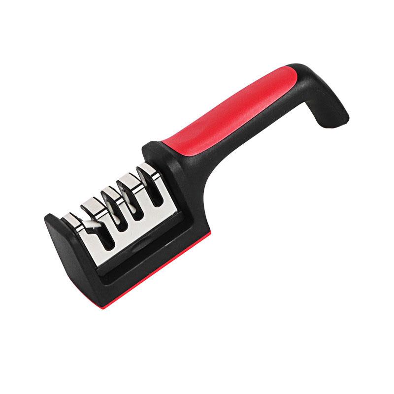 Afilador de Cuchillos Rápido de Cocina de 3/4 Segmentos Doméstico Multifuncional de Mano Piedra de Afilar de 3/4 Propósitos Herramienta para Comer