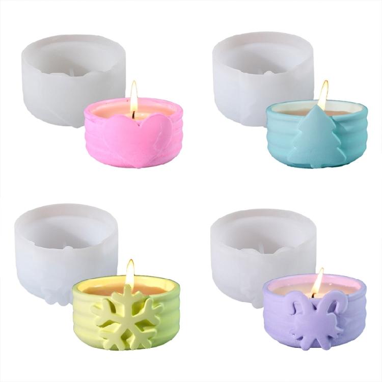 Silicone Resin Molds Jewelry Box Molds Christmas Theme Craft Mold Silicone Candle Base Molds Suitable for Candle Holder