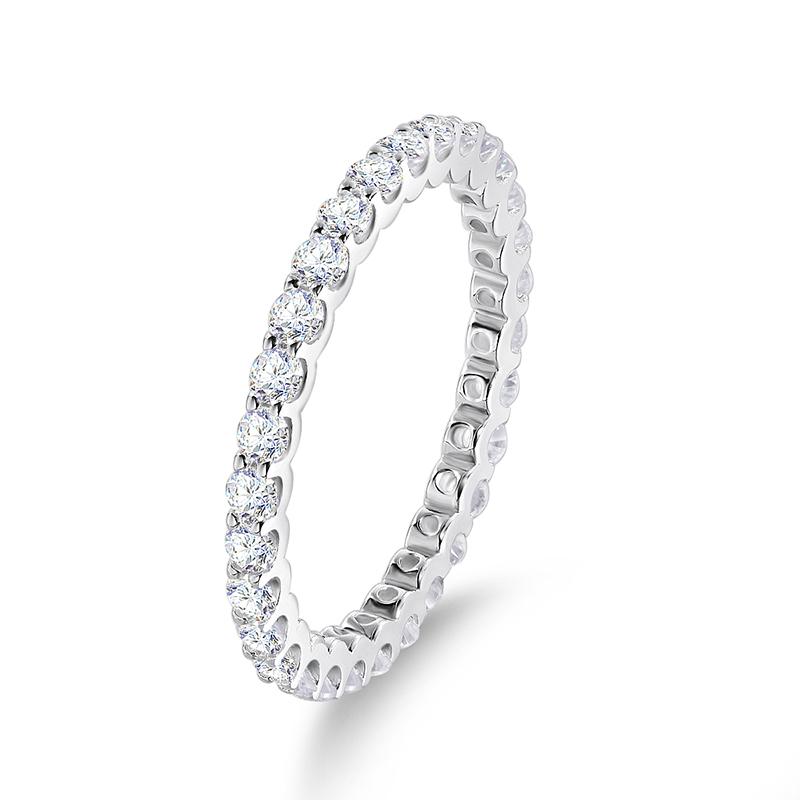 

Smyoue 0.9ct 2mm Moissanite Ring for Women Men Full Enternity Match Wedding Diamond Band 100% 925 Solid Silver Stackable Rings 10&US Size