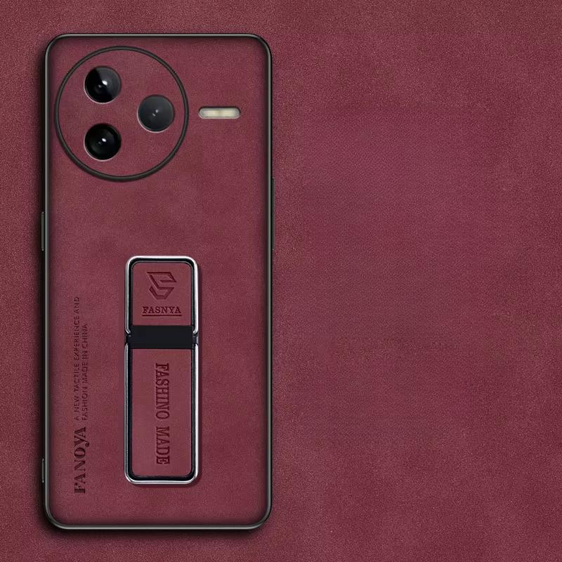 

Чехол из овчины для POCO F7 Ultra F7pro, роскошный матовый силиконовый бампер, держатель подставки, задняя крышка для POCO F7ultra for POCO F7 pro красный