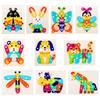New Wooden Children's 3d Creative Three-dimensional Digital Cartoon Puzzle Puzzle Puzzle Early Education Animal Cognitive Toy