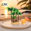 Realistic Aquarium Plants Artificial Plants, Miniature Plastic Coconut Trees, Safe Fish Tank Landscape Accessories for Betta Shrimp Turtles