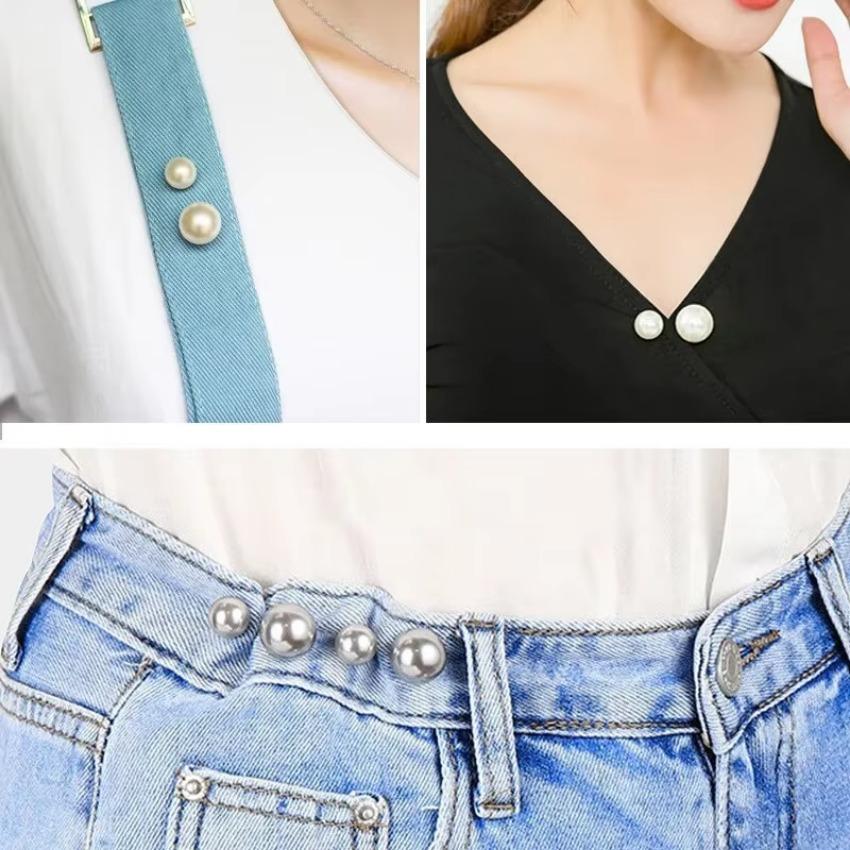 3 Pcs/Set Women Sweater Cardigan Clip Coat Summer Dress Jewelry Double Pearl Brooch Pins Anti-fade Exquisite Elegant Brooches