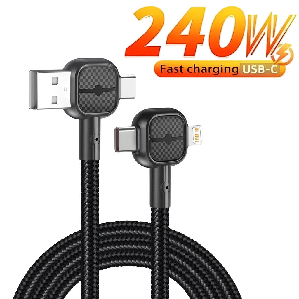 4 In 1 USB Type C Cable 240W PD Fast Charging Wire Type C Cable For iPhone 15 14 Pro Max MacBook iPad Xiaomi
