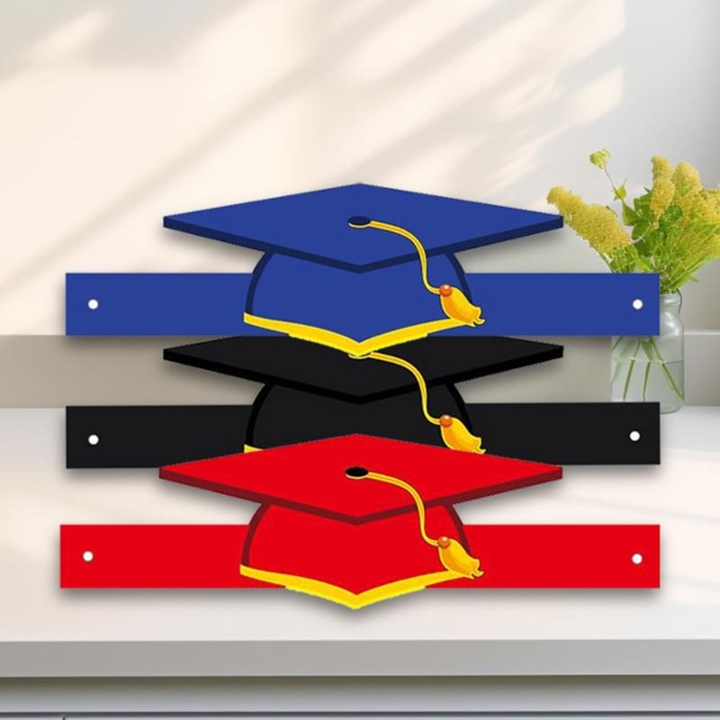 10pcs Colorful Graduation Hat for End Of Year Ceremonies Classroom Supplies Handmade Paper Headwear with Tassels