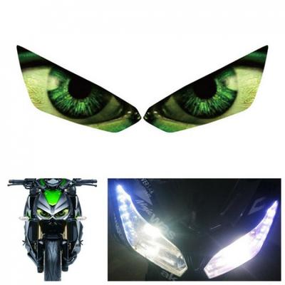For KAWASAKI Z1000 14-16 Pair 3D PVC Green Front Fairing Guard Headlight Sticker