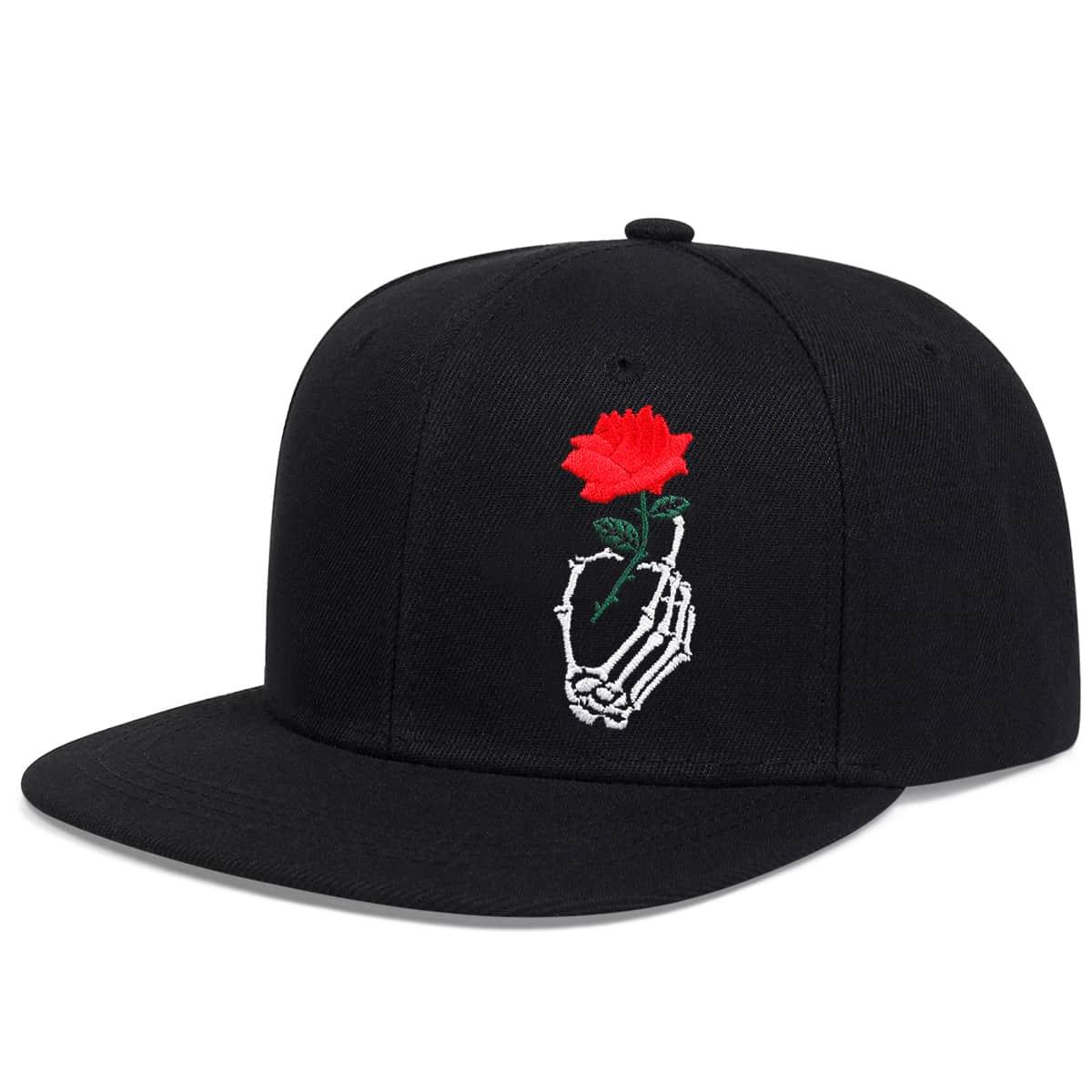 

Unisex Skeleton Fingers Embroidery Hip-Hop Hats Spring Autumn Outdoor Adjustable Casual Baseball Caps Sunscreen Hat