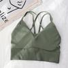 Sutiã esportivo feminino cropped respirável anti-suor sem costura top fitness sutiã de ioga top cropped à prova de choque push up top de treino de academia para meninas
